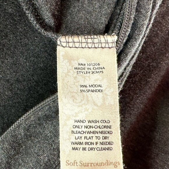 Soft Surroundings Jumpsuit Size L Tamara Cozy Jersey Zip Front Long Sleeve Gray - Picture 7 of 11
